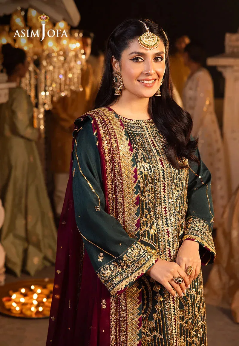 Asim Jofa Maroon Chiffon – view 2 – Poshaq