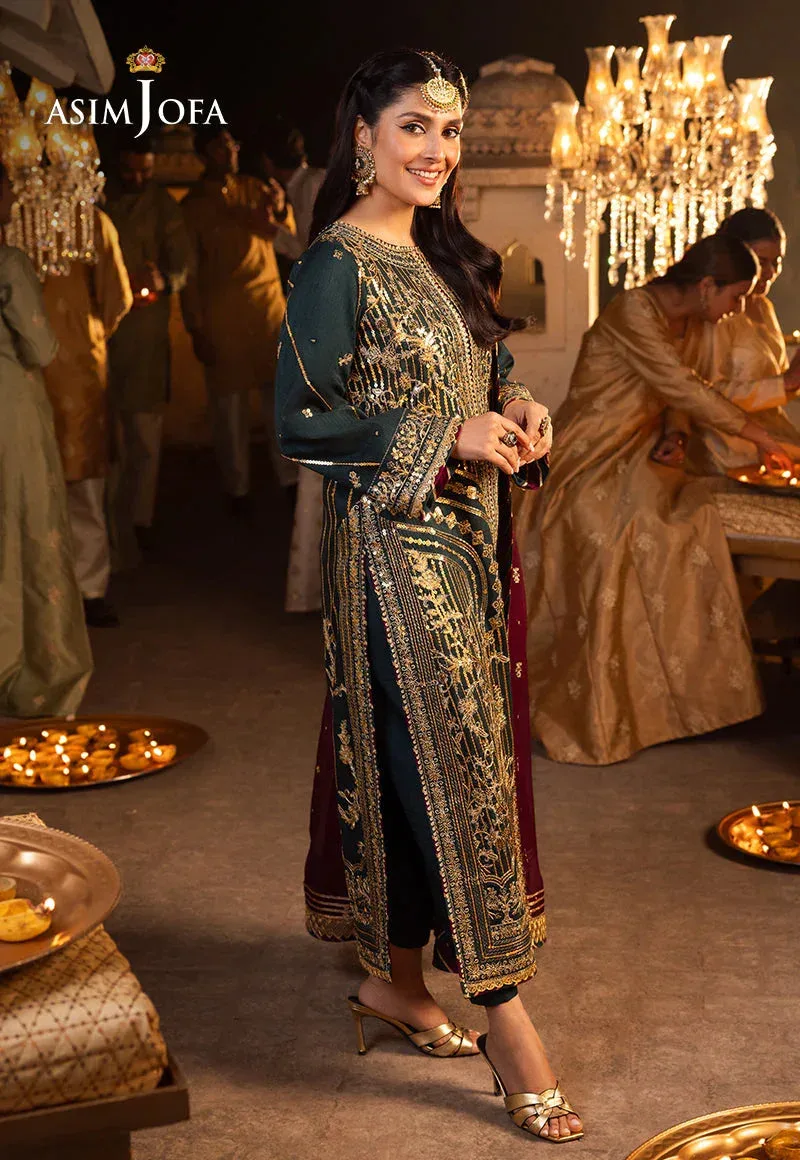 Asim Jofa Maroon Chiffon – view 7 – Poshaq