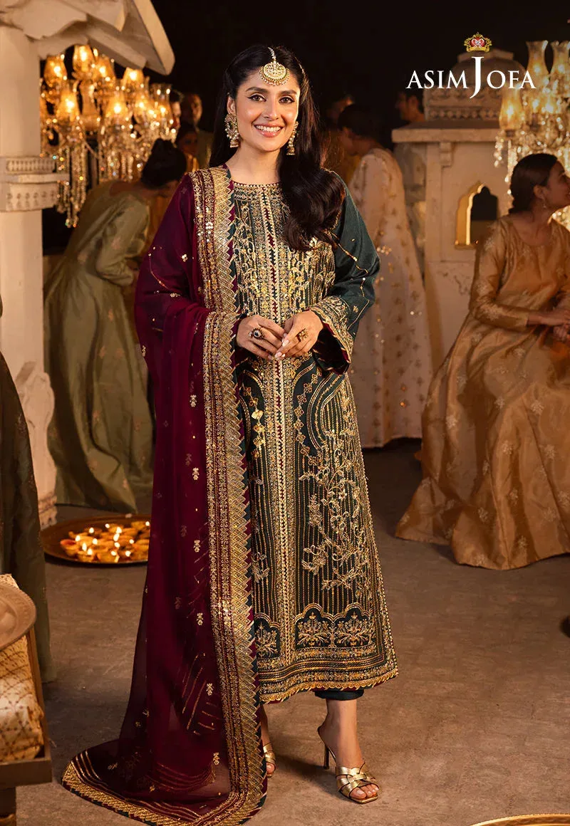 Asim Jofa Maroon Chiffon – view 8 – Poshaq