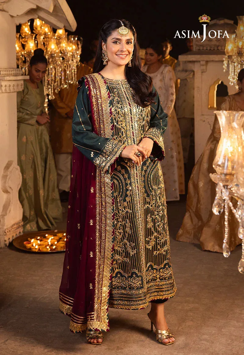 Asim Jofa Maroon Chiffon – view 9 – Poshaq