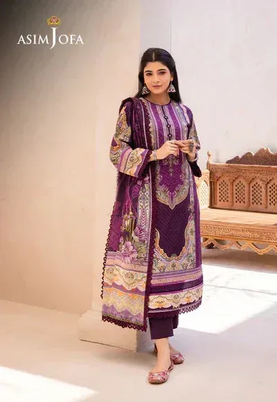 Asim Jofa Prints Essentials Purple Cambric – view 1 – Poshaq