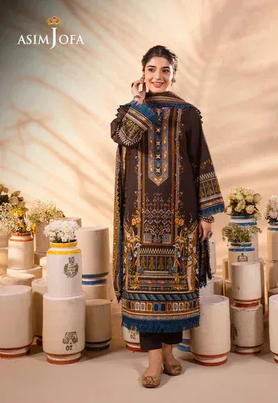 Asim Jofa Prints Essentials Brown Cambric – view 1 – Poshaq