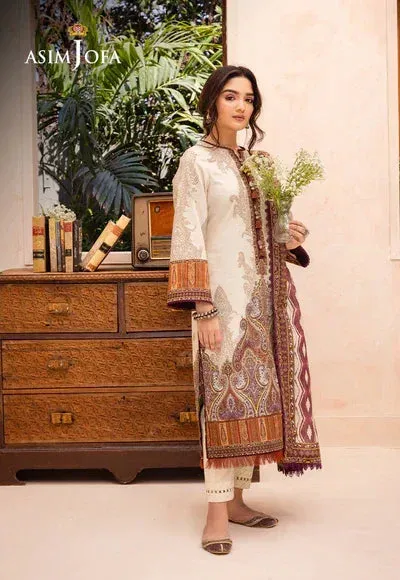 Asim Jofa Prints Essentials White Cambric – view 1 – Poshaq