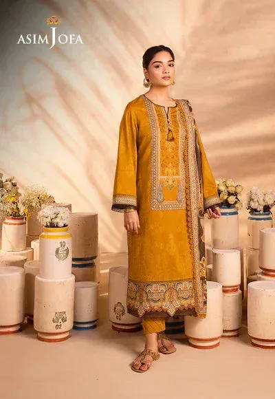 Asim Jofa Prints Essentials Mustard Cambric – view 1 – Poshaq
