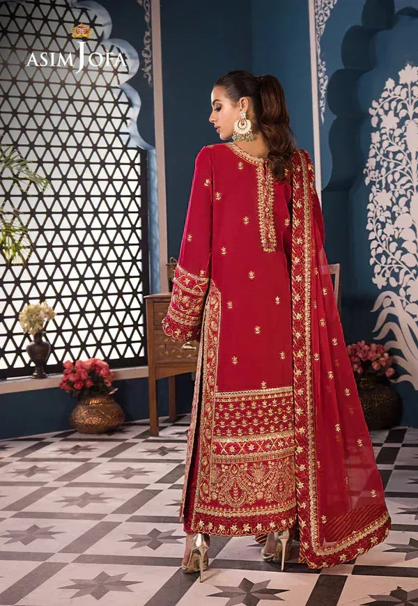 Asim Jofa Fasana e Ishq Eid Luxury Lawn Pink Chiffon – view 2 – Poshaq