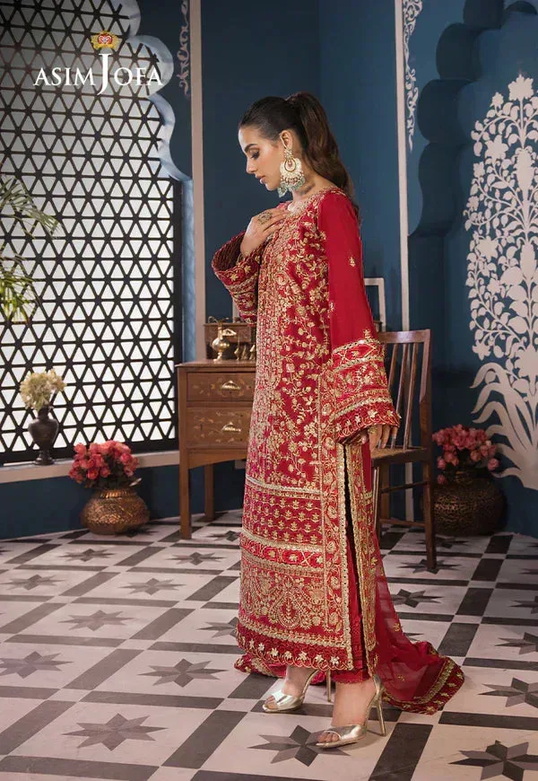 Asim Jofa Fasana e Ishq Eid Luxury Lawn Pink Chiffon – view 4 – Poshaq