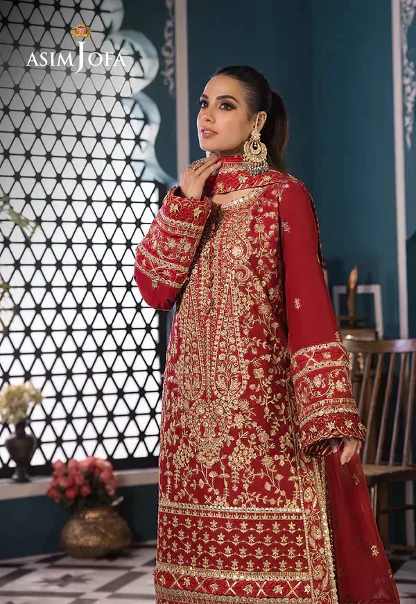 Asim Jofa Fasana e Ishq Eid Luxury Lawn Pink Chiffon – view 7 – Poshaq