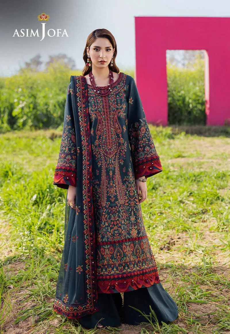 Asim Jofa Luxury Lawn 25 Maroon Lawn – view 1 – Poshaq