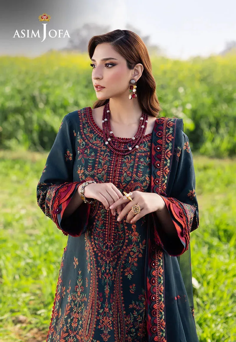Asim Jofa Luxury Lawn 25 Maroon Lawn – view 3 – Poshaq