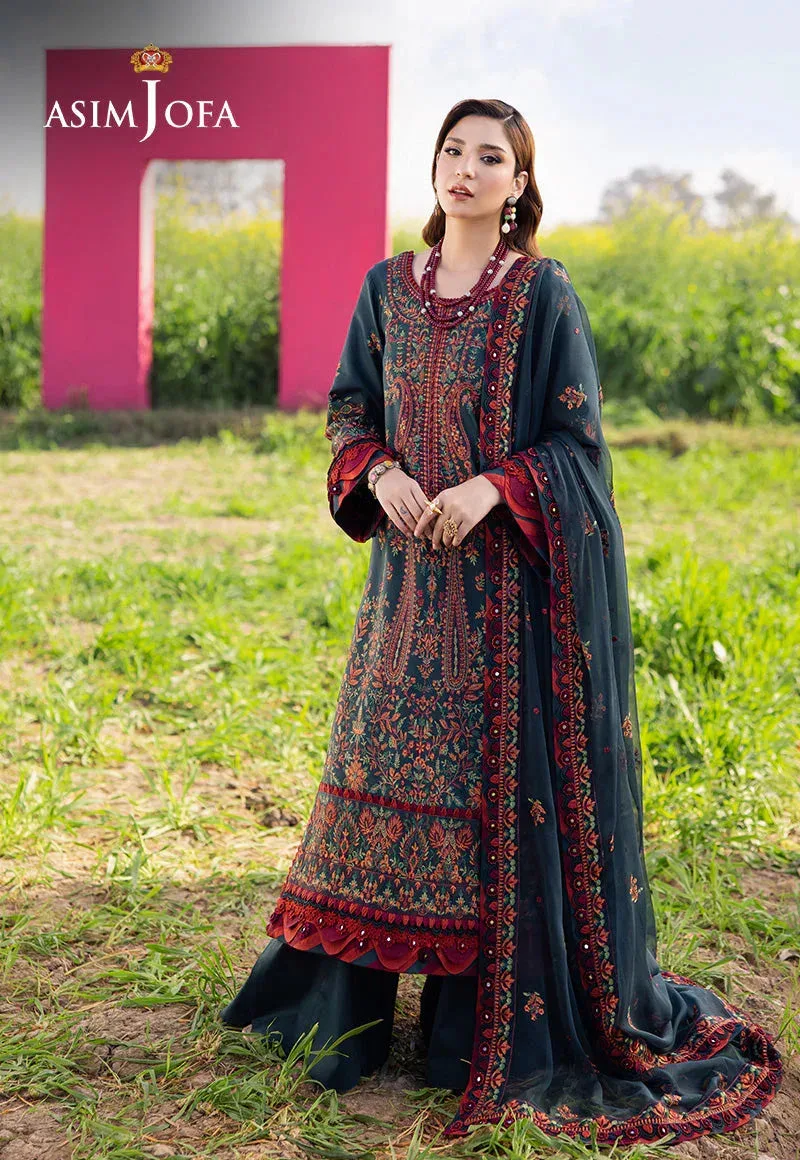 Asim Jofa Luxury Lawn 25 Maroon Lawn – view 5 – Poshaq