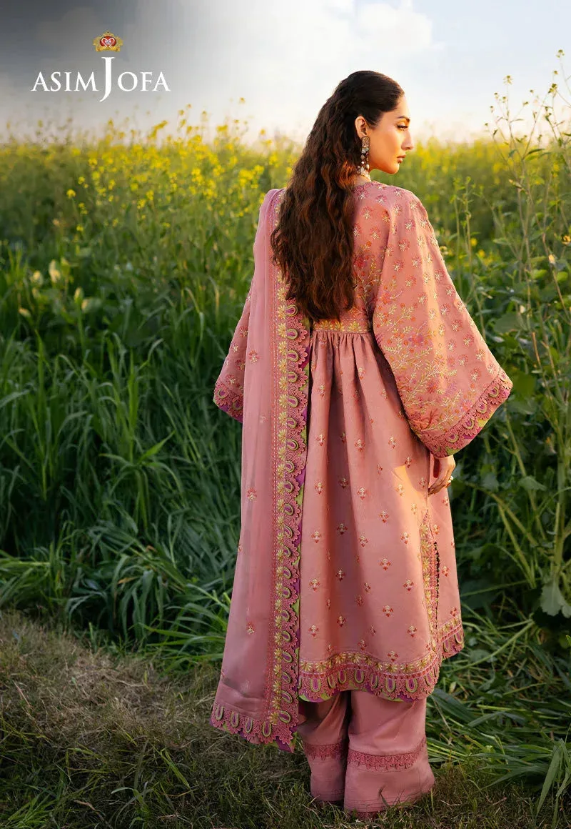 Asim Jofa Luxury Lawn 25 Orange Chiffon – view 2 – Poshaq