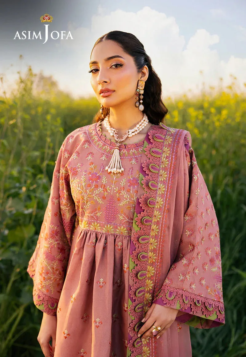 Asim Jofa Luxury Lawn 25 Orange Chiffon – view 3 – Poshaq