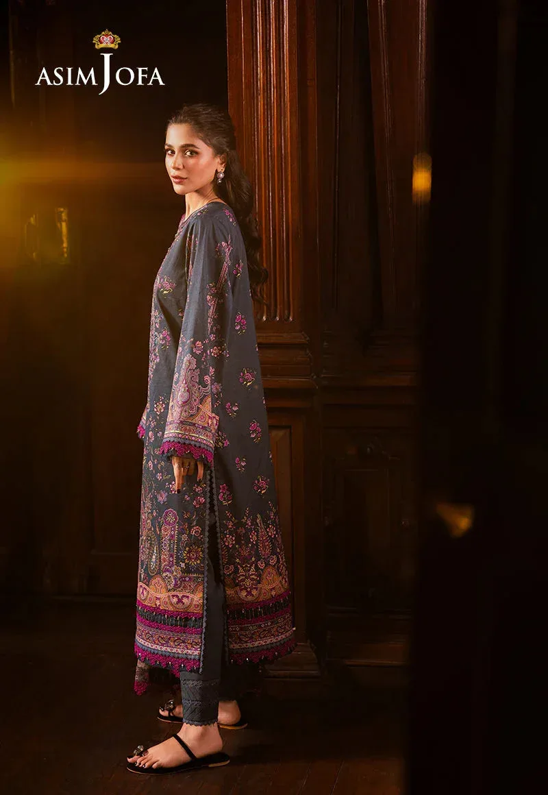 Asim Jofa Prints Drop 2 Denim Blue Organza – view 5 – Poshaq