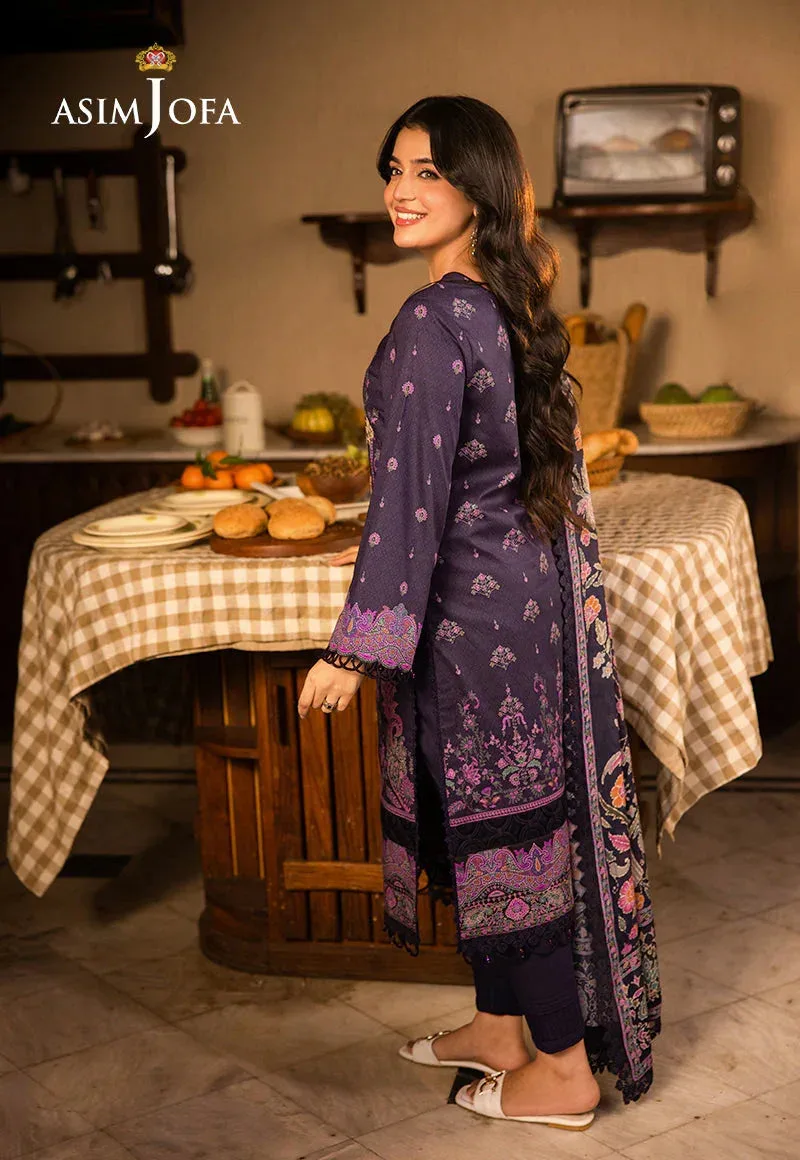 Asim Jofa Prints Drop 2 Dark Purple Chiffon – view 2 – Poshaq