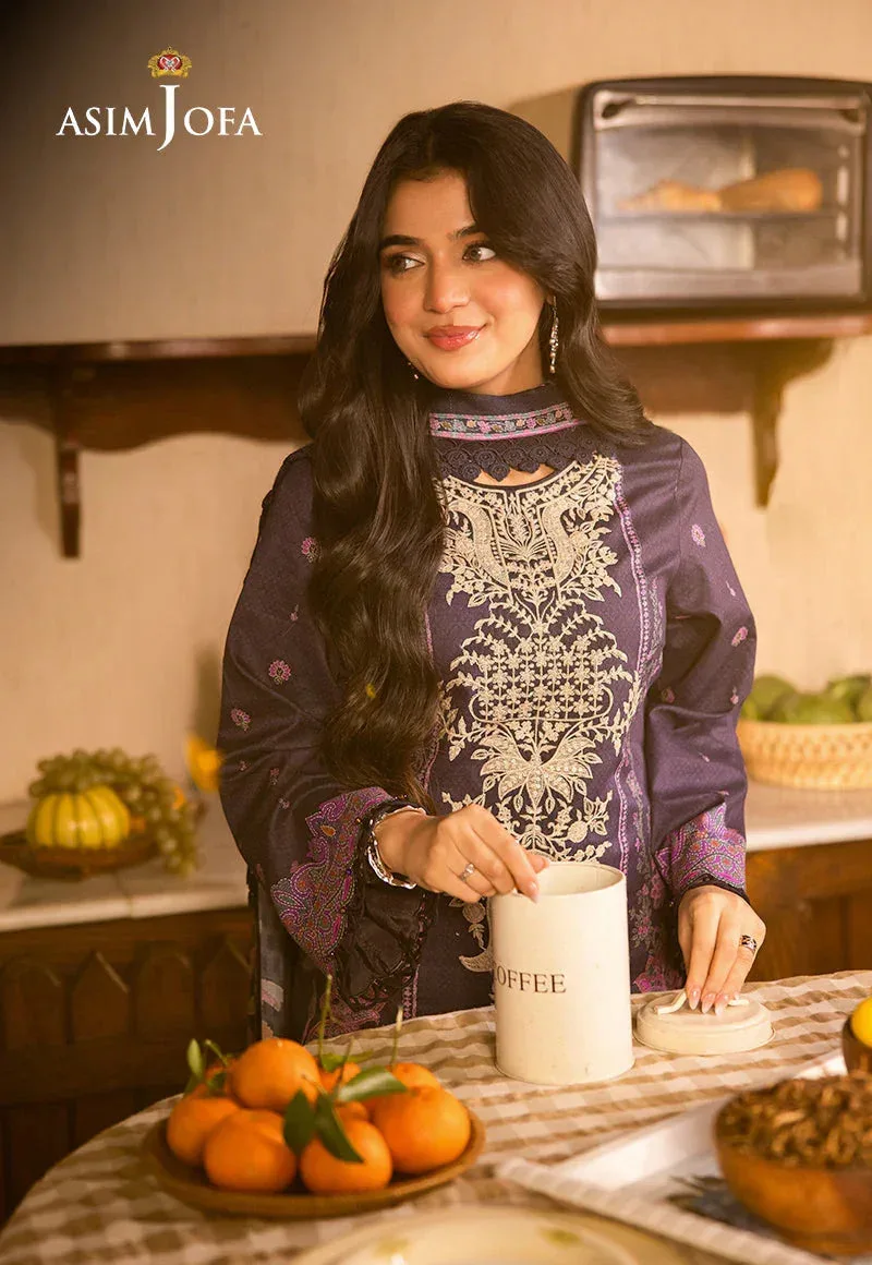 Asim Jofa Prints Drop 2 Dark Purple Chiffon – view 3 – Poshaq