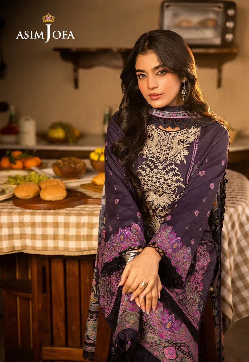 Asim Jofa Prints Drop 2 Dark Purple Chiffon – view 4 – Poshaq