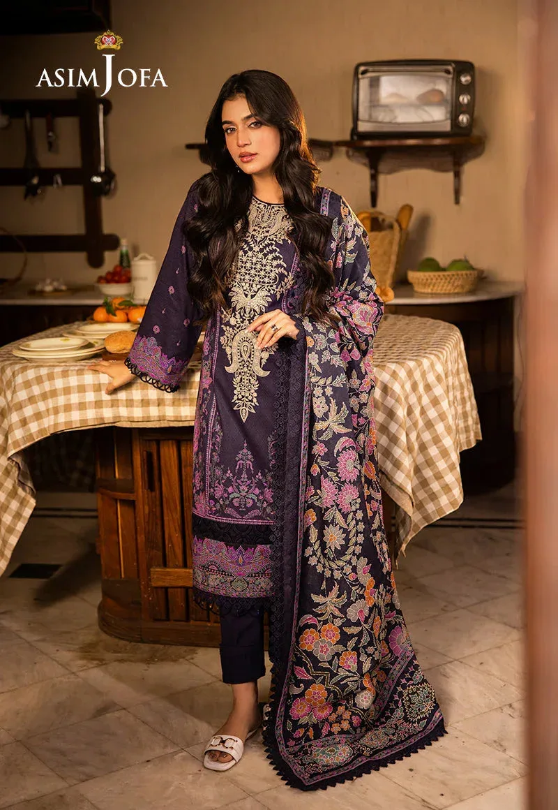 Asim Jofa Prints Drop 2 Dark Purple Chiffon – view 6 – Poshaq