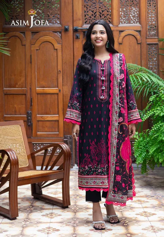 Asim Jofa Prints Drop 2 Black Cambric – view 1 – Poshaq