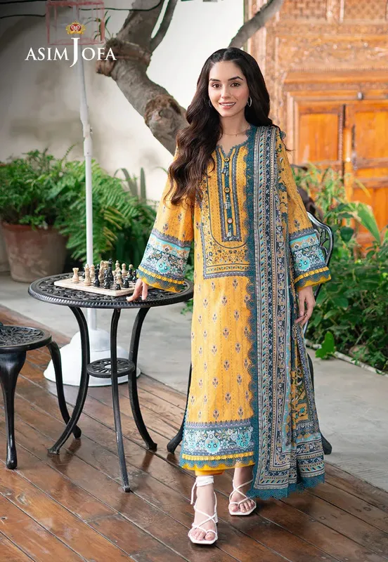 Asim Jofa Prints Drop 2 Pale Yellow Cambric – view 1 – Poshaq