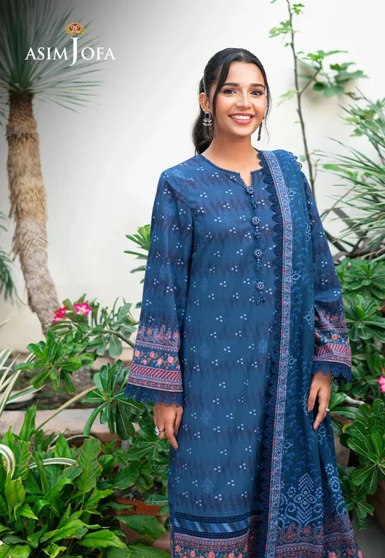 Asim Jofa Prints Drop 2 Blue Cambric – view 1 – Poshaq