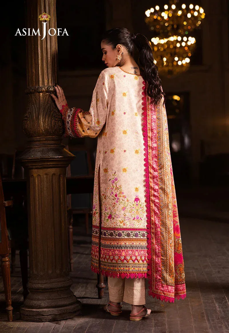 Asim Jofa Prints Drop 2 Ivory Silk – view 2 – Poshaq