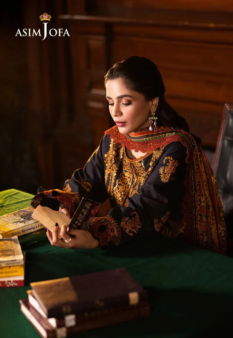 Asim Jofa Prints Drop 2 Black Silk – view 5 – Poshaq