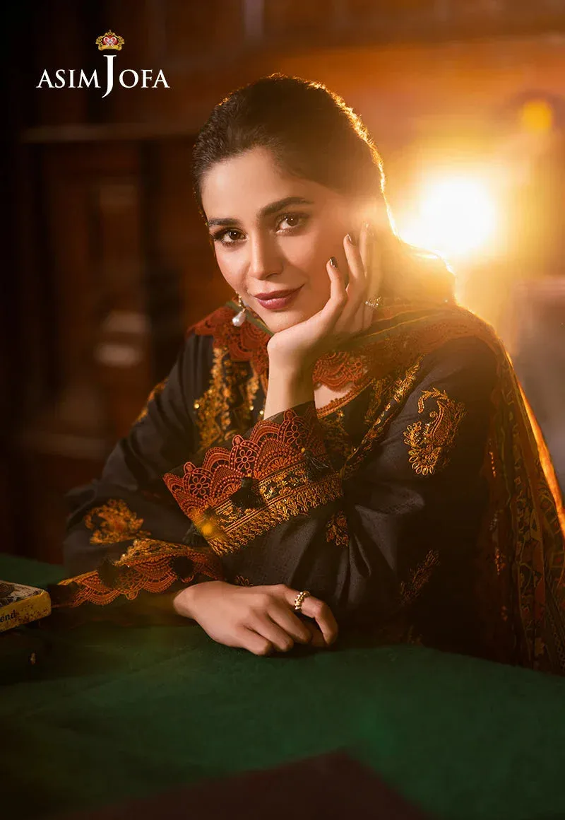 Asim Jofa Prints Drop 2 Black Silk – view 6 – Poshaq