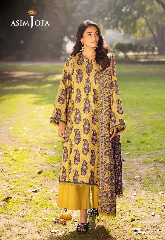 Asim Jofa Prints Drop 2 Maize Yellow Cambric – view 1 – Poshaq