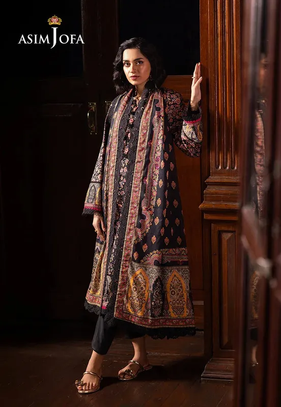 Asim Jofa Prints Drop 2 Black Cambric – view 1 – Poshaq