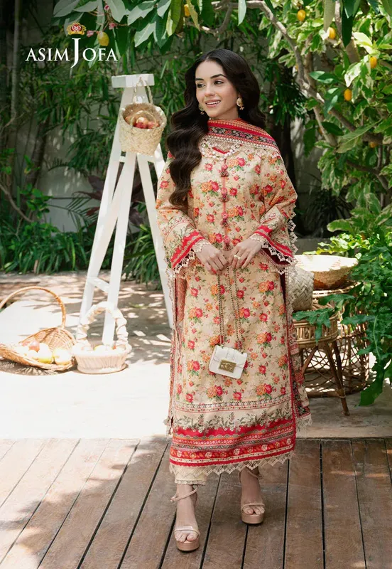 Asim Jofa Prints Drop 2 Cream Cambric – view 1 – Poshaq