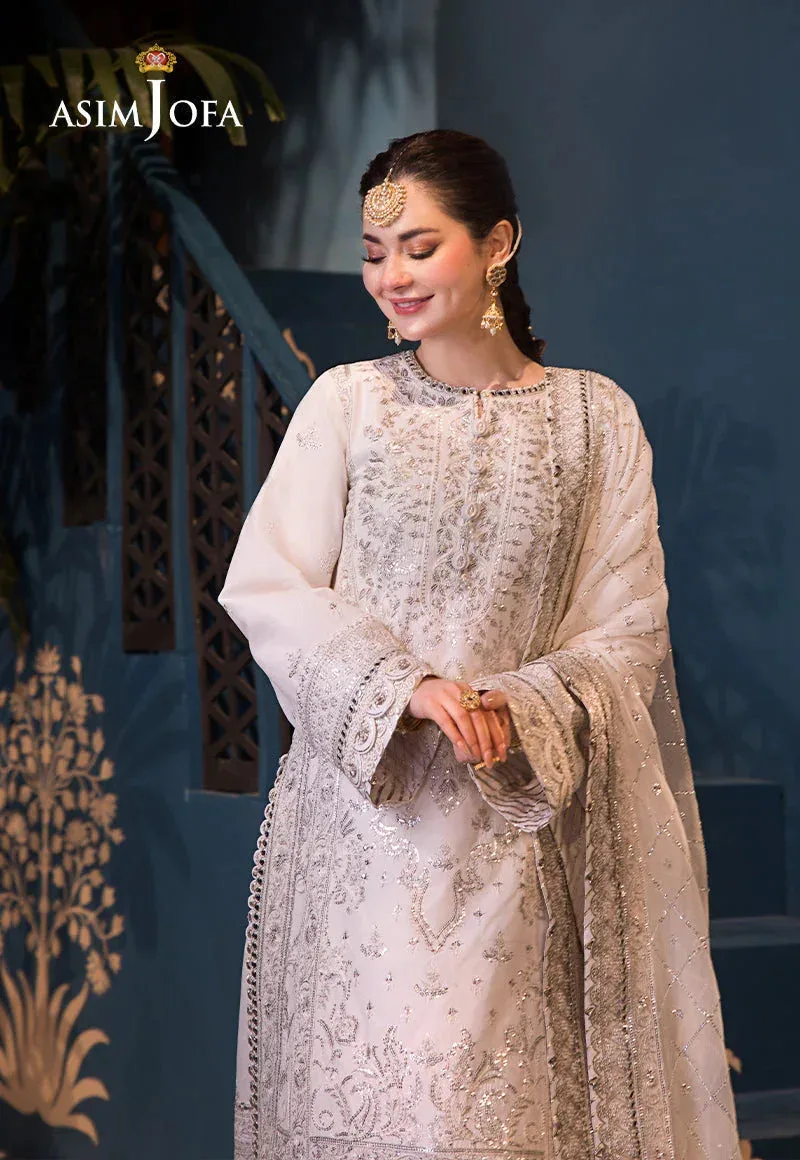 Asim Jofa Fasana e Ishq Eid Luxury Lawn Ivory Chiffon – view 2 – Poshaq