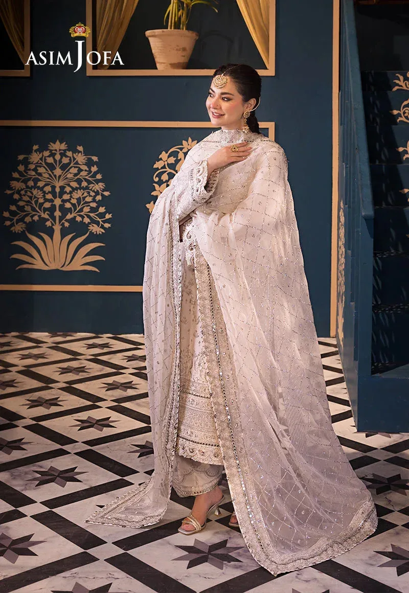 Asim Jofa Fasana e Ishq Eid Luxury Lawn Ivory Chiffon – view 4 – Poshaq