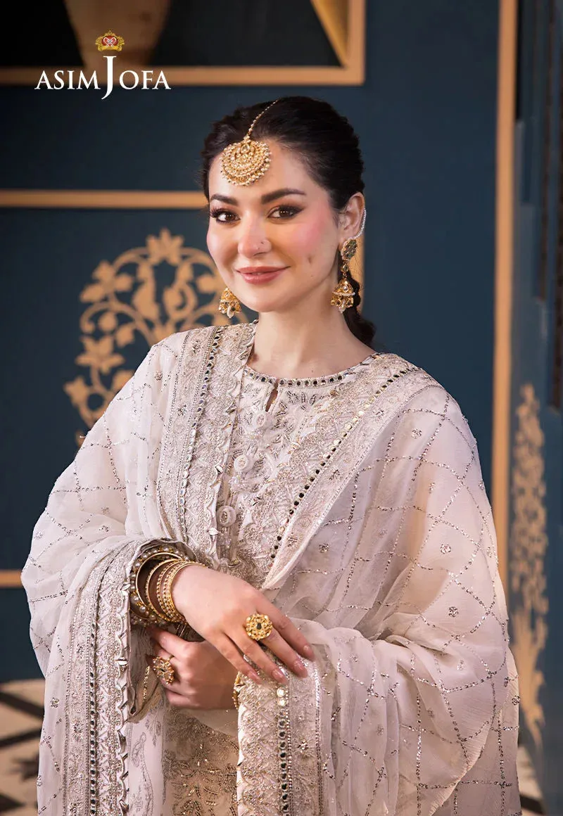 Asim Jofa Fasana e Ishq Eid Luxury Lawn Ivory Chiffon – view 5 – Poshaq