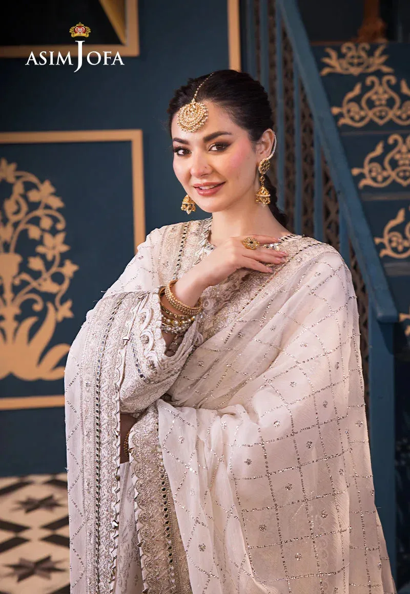 Asim Jofa Fasana e Ishq Eid Luxury Lawn Ivory Chiffon – view 6 – Poshaq