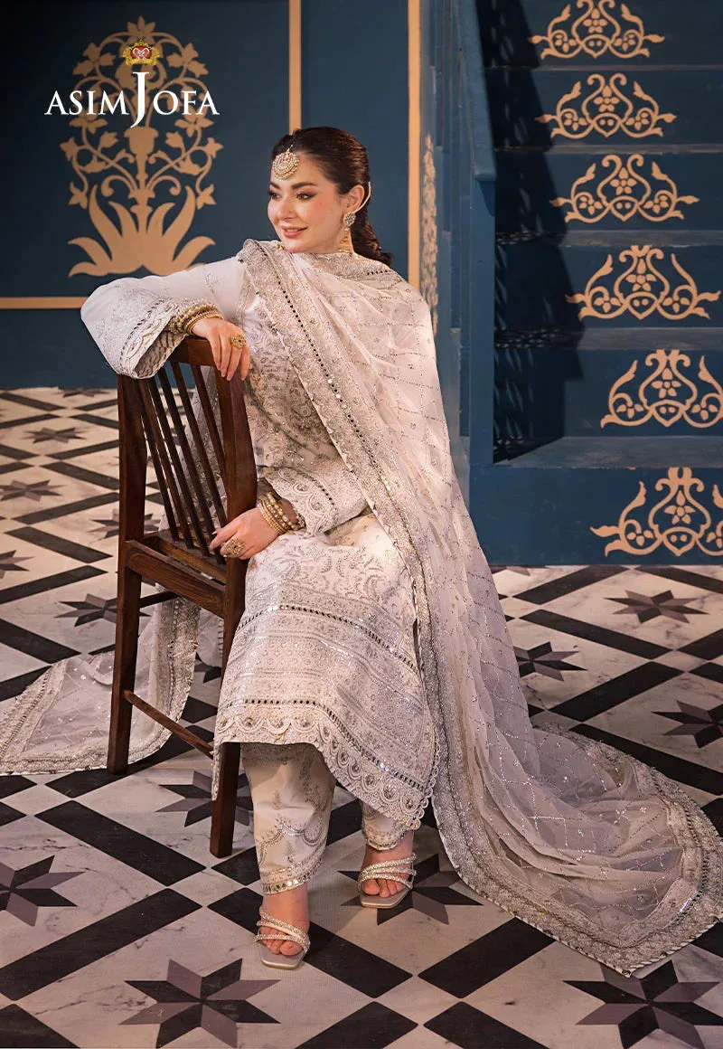 Asim Jofa Fasana e Ishq Eid Luxury Lawn Ivory Chiffon – view 7 – Poshaq