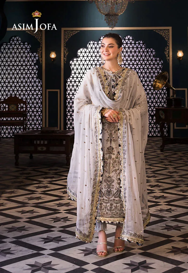 Asim Jofa Fasana e Ishq Eid Luxury Lawn Black Chiffon – view 5 – Poshaq
