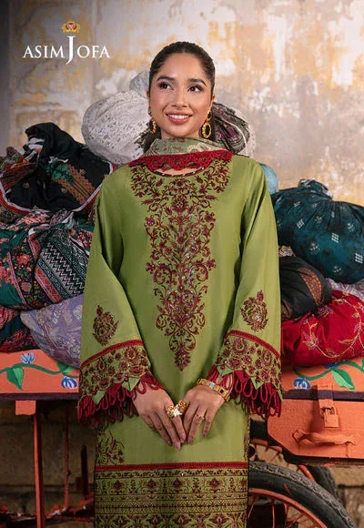 Asim Jofa Embroidered Lawn Collection Green Chiffon – view 1 – Poshaq
