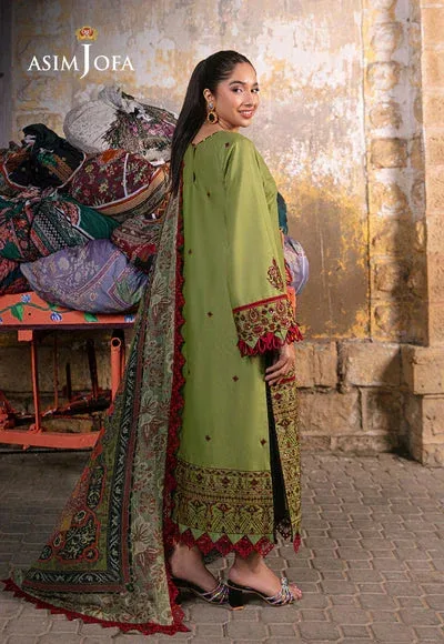 Asim Jofa Embroidered Lawn Collection Green Chiffon – view 2 – Poshaq