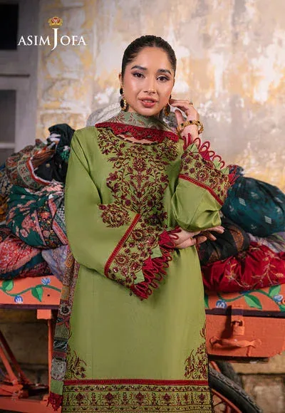 Asim Jofa Embroidered Lawn Collection Green Chiffon – view 3 – Poshaq