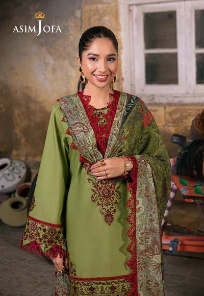 Asim Jofa Embroidered Lawn Collection Green Chiffon – view 4 – Poshaq