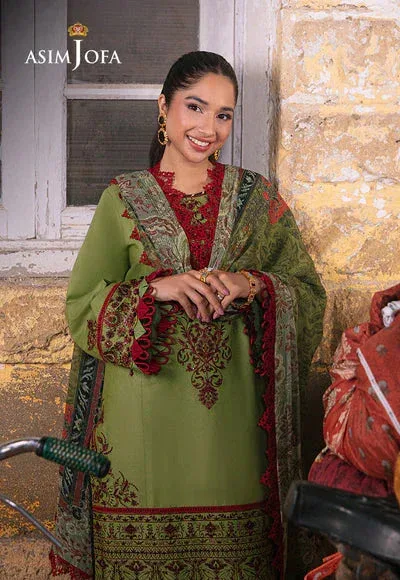 Asim Jofa Embroidered Lawn Collection Green Chiffon – view 5 – Poshaq