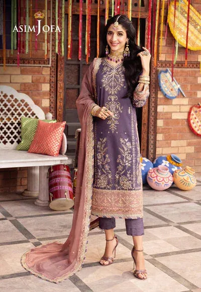 Asim Jofa Chamak Damak Festive 24 Purple Chiffon – view 1 – Poshaq