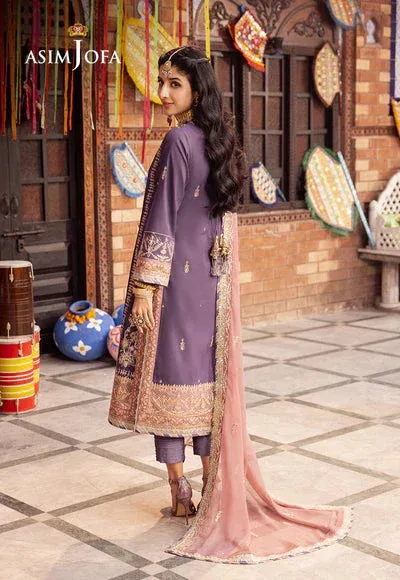 Asim Jofa Chamak Damak Festive 24 Purple Chiffon – view 2 – Poshaq