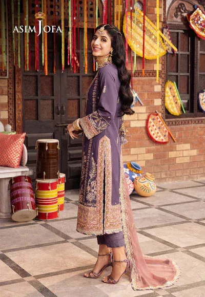 Asim Jofa Chamak Damak Festive 24 Purple Chiffon – view 4 – Poshaq
