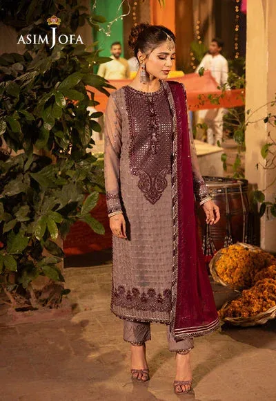 Asim Jofa Chamak Damak Festive 24 Black Chiffon – view 3 – Poshaq
