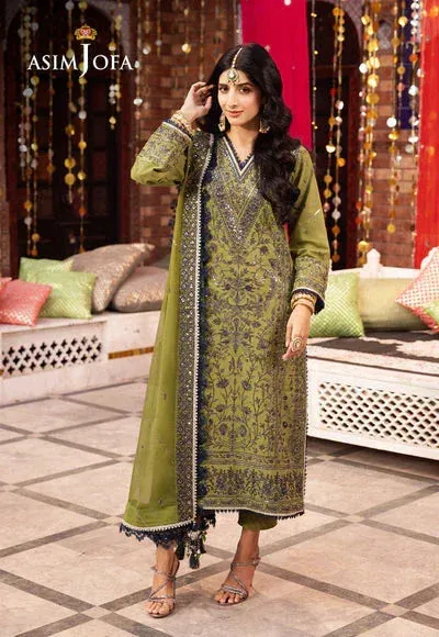 Asim Jofa Chamak Damak Festive 24 Green Chiffon – view 1 – Poshaq