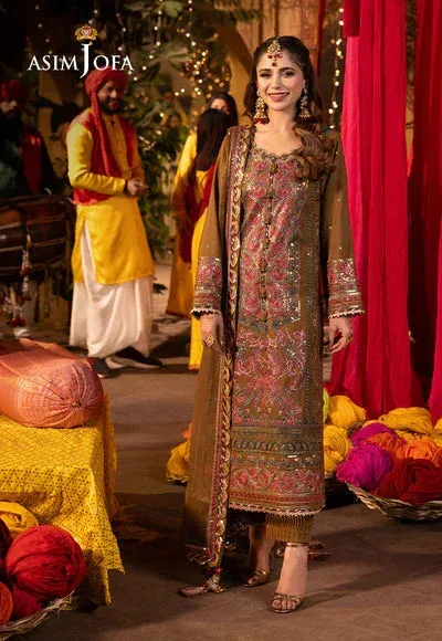 Asim Jofa Chamak Damak Festive 24 Gold Chiffon – view 1 – Poshaq
