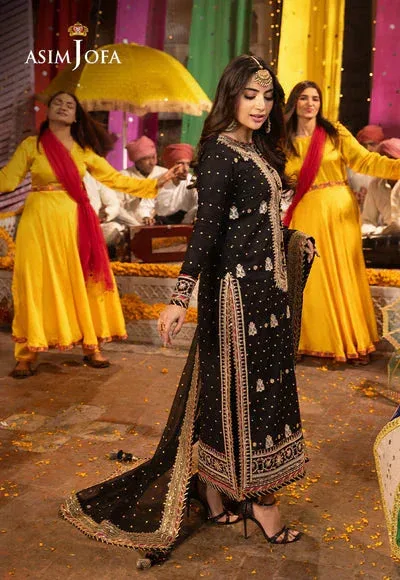 Asim Jofa Chamak Damak Festive 24 Black Chiffon – view 4 – Poshaq