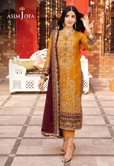 Asim Jofa Chamak Damak Festive 24 Mustard Chiffon – view 1 – Poshaq