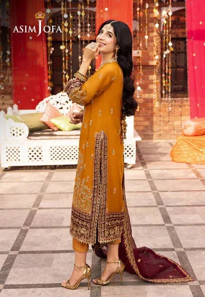 Asim Jofa Chamak Damak Festive 24 Mustard Chiffon – view 2 – Poshaq